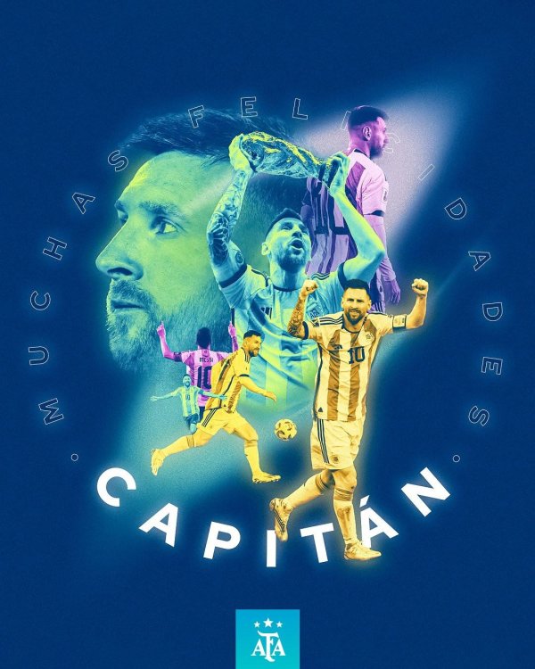 九鼎 阿根廷官方：祝队长梅西生日快乐