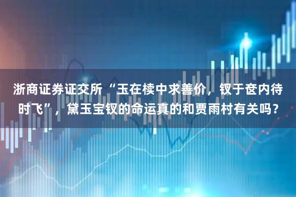 浙商证券证交所 “玉在椟中求善价，钗于奁内待时飞”，黛玉宝钗的命运真的和贾雨村有关吗？